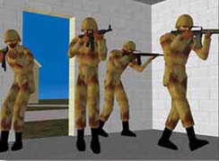 [Simulation of Soldiers Entering Building]